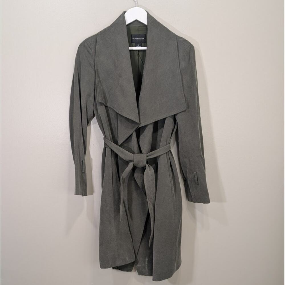 Club Monaco 'Ellayne' Trench Coat Seaweed Green Neutral Classic - Size S